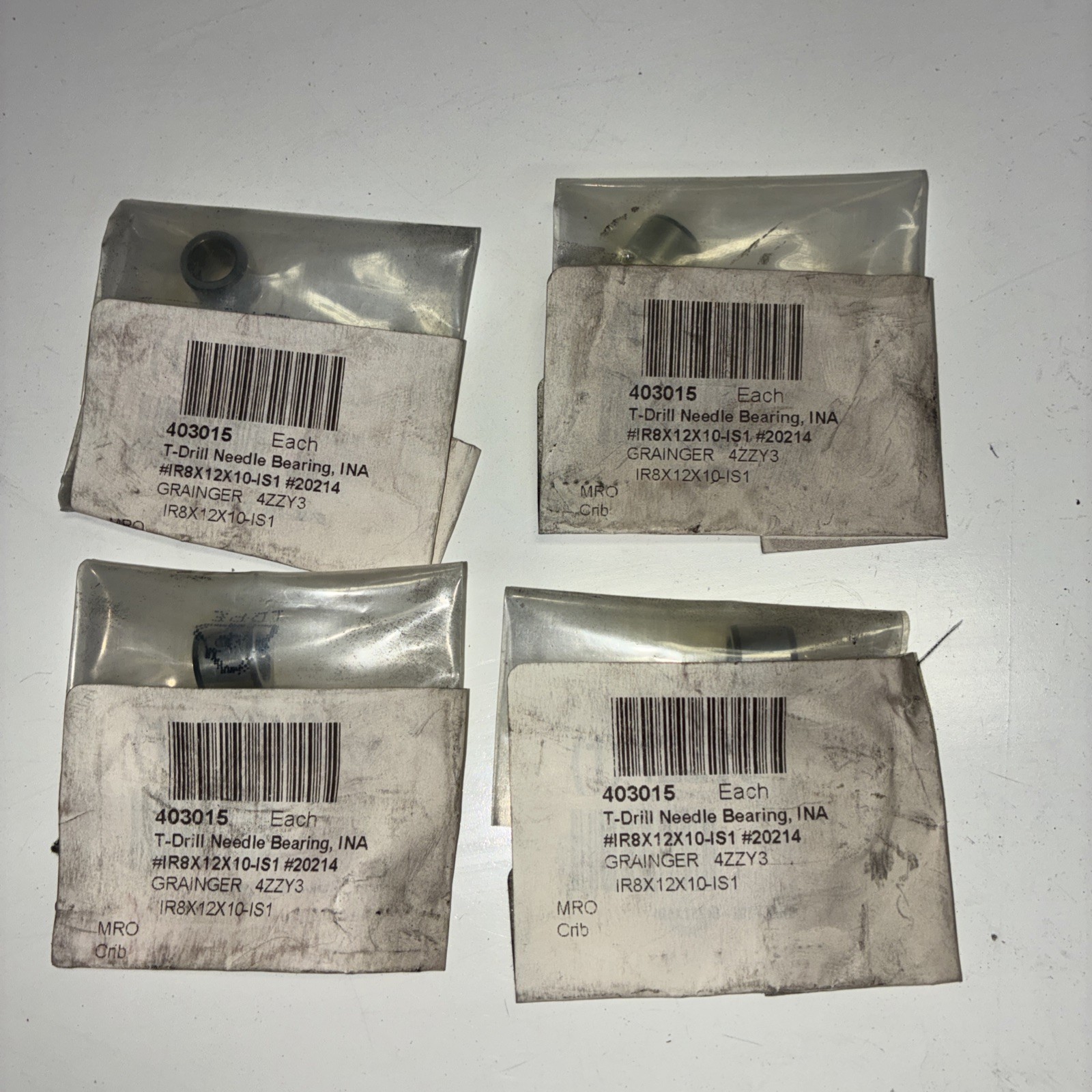 Lot of 4 INA IR8X12X10-IS1 Inner Ring Bearing 8x12x10mm Grainger 4ZZY3 NOS Seal