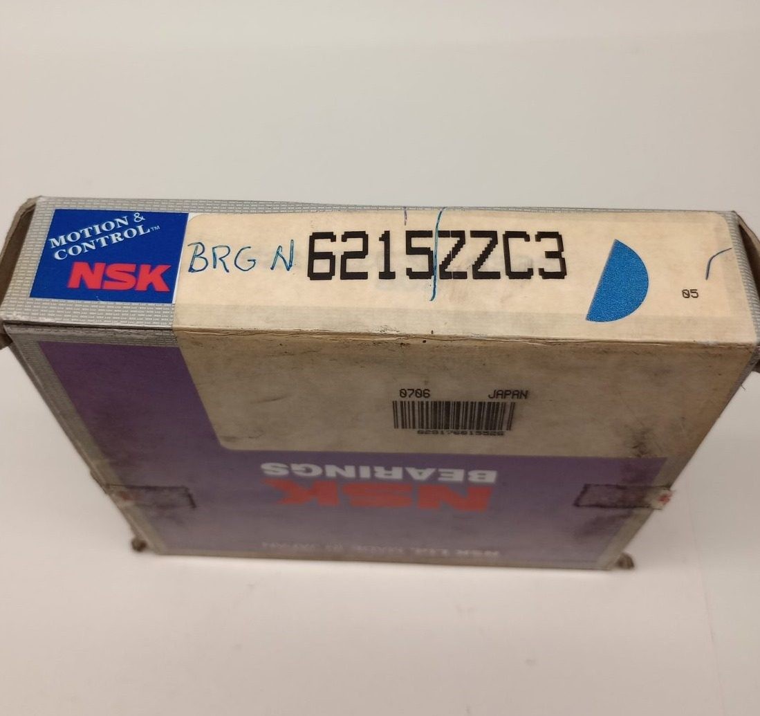 NSK 6215ZZC3 Ball Bearing Double Shielded 75 ID x 130 OD x 25mm width 6215-2Z-C3