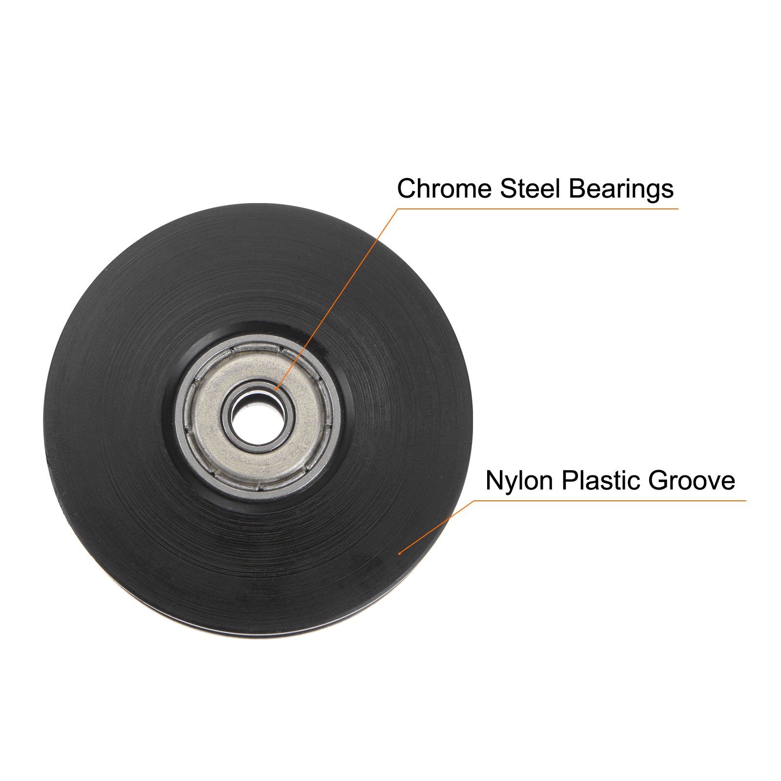 2pcs Deep U Groove Bearing Nylon Guide Roller Pulley Wheel 5x40x20mm