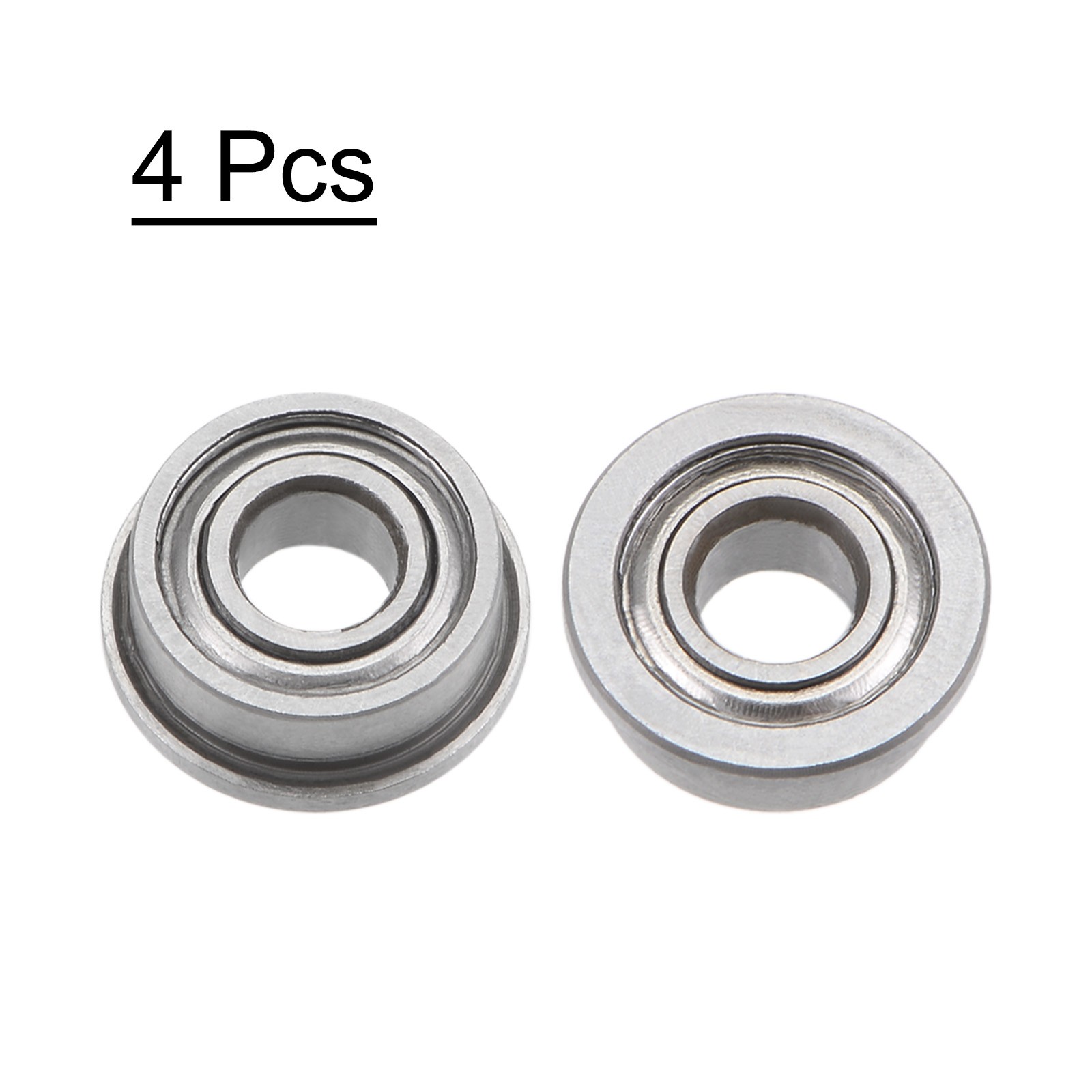 F683ZZ Flanged Ball Bearing 3x7x3mm Shielded Chrome Steel Flange Bearings 4pcs