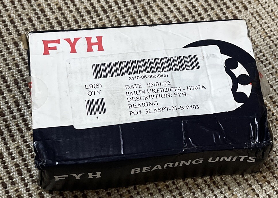 FYH Bearing Unit Flanged 3-bolt 1-3/16IN Bore, Metal Plugged UKFB207E4/H307A