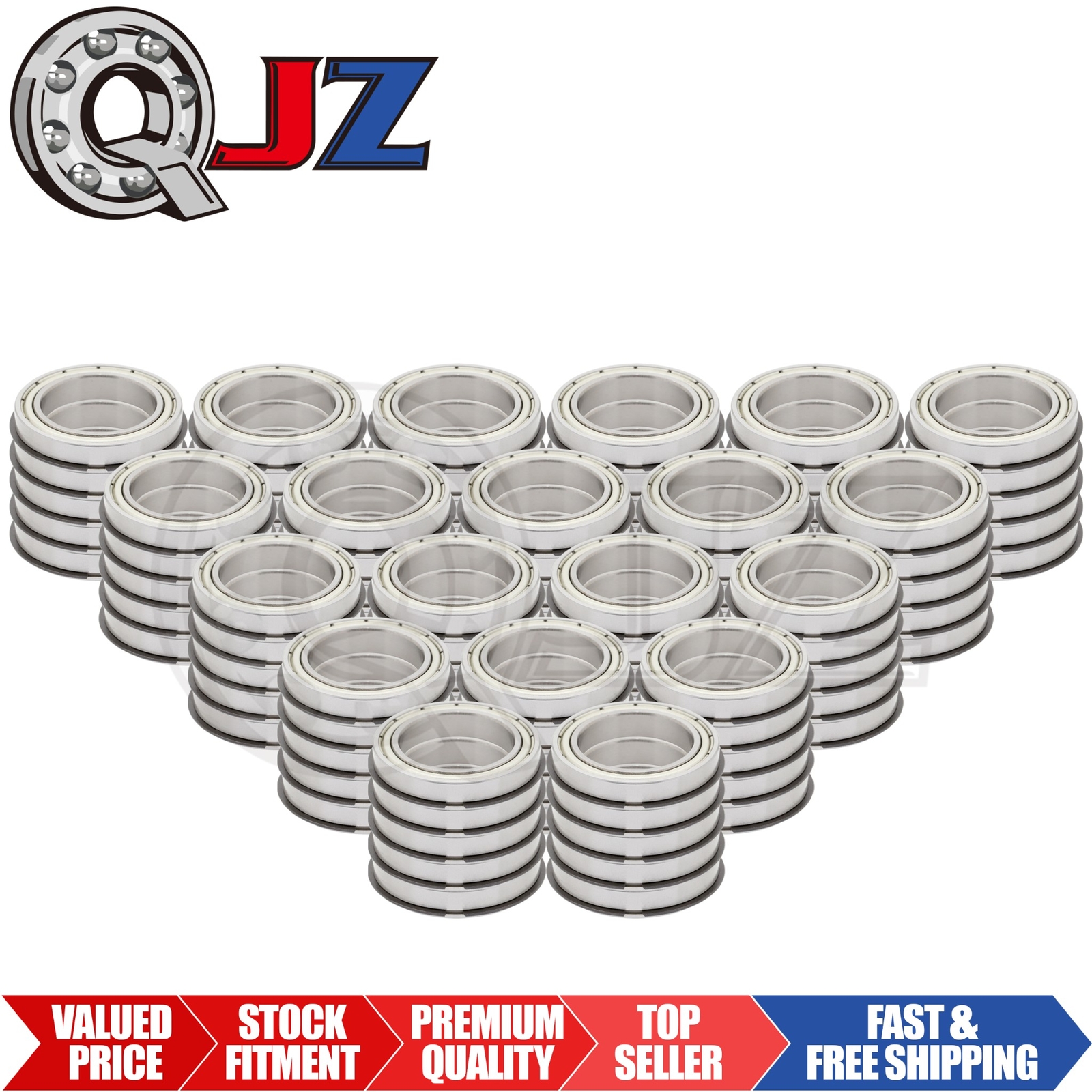 [Qty.100] New 6805-ZZ-NR Ball Bearing w/ Snap-Ring [25mm Bore x 37mm OD x 7mm W]
