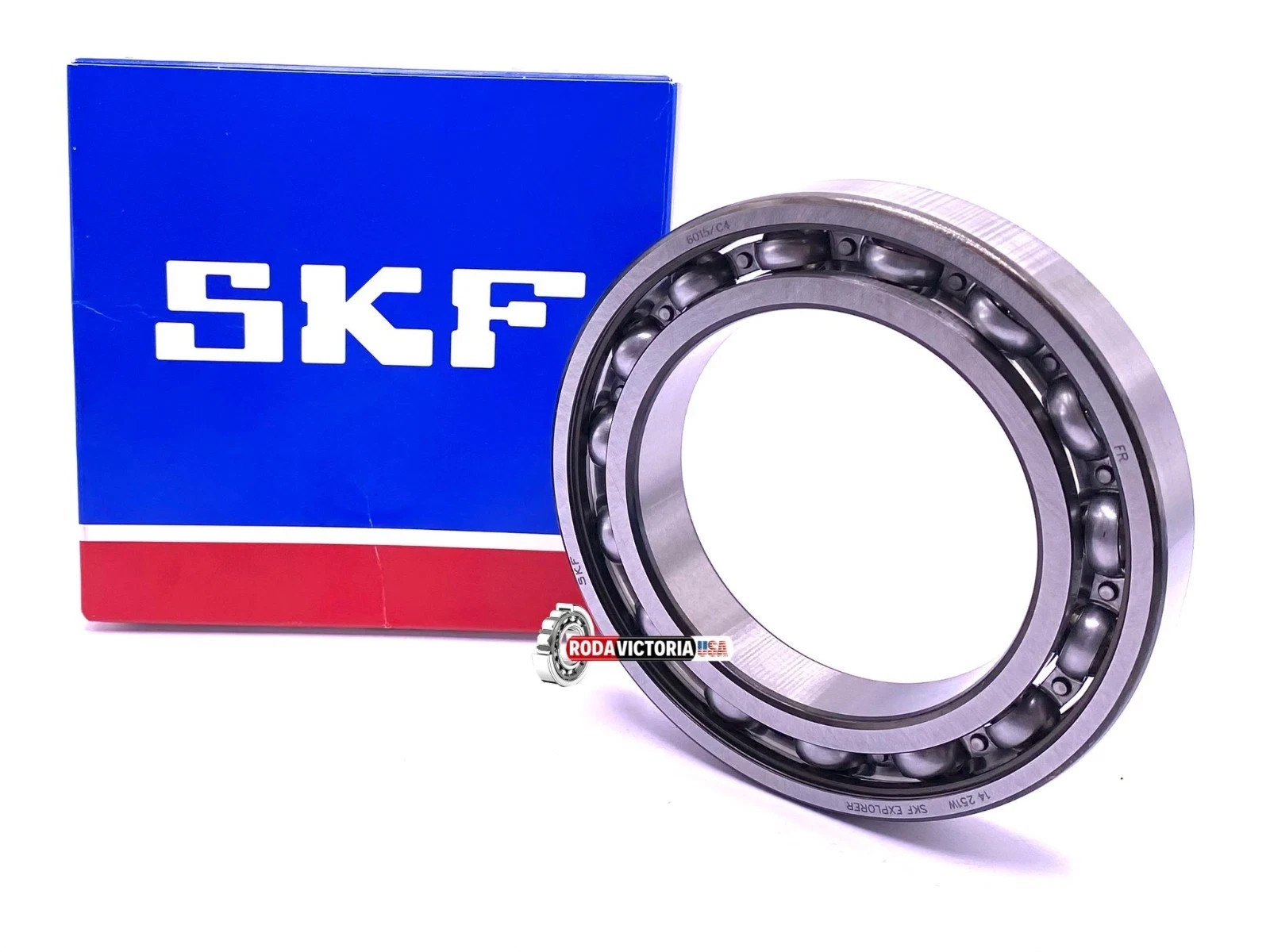 SKF 6015 C4 Deep Groove Ball Bearing, Open Type, No Seals 75x115x20 mm