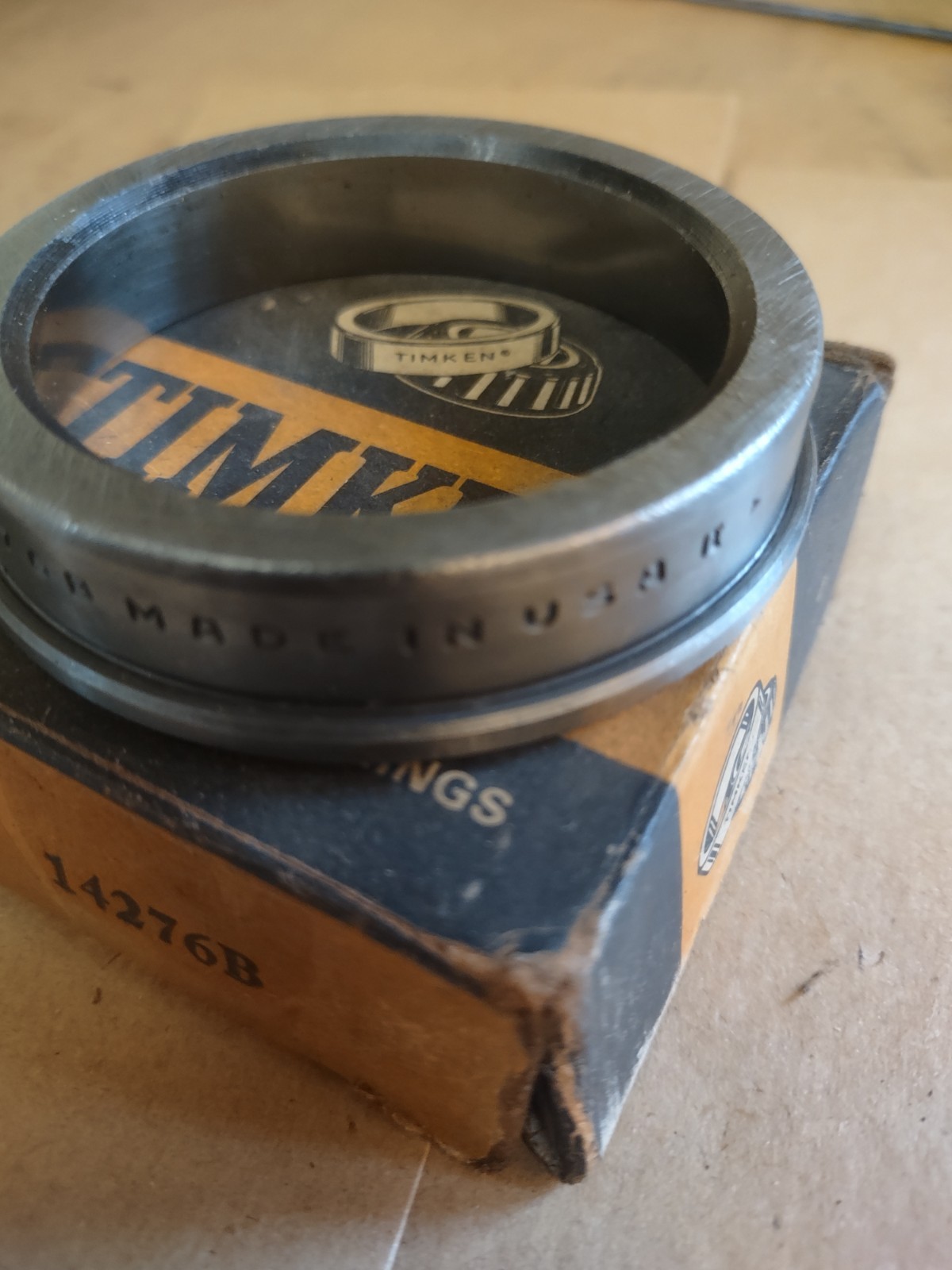14276B Timken tapered roller bearing flanged cup Made in USA
