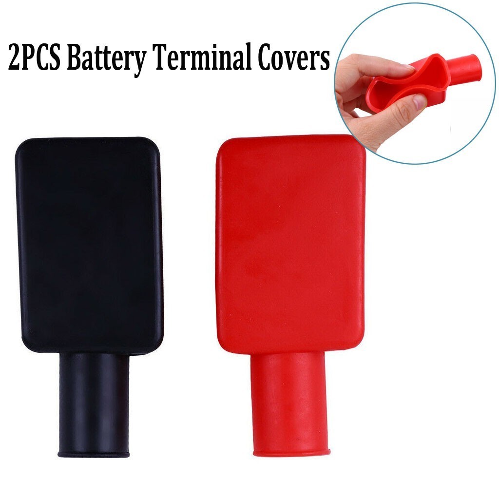 PVC Battery Terminal Covers Cap Positive Red+Black Rubber 2* 62*30*25mm