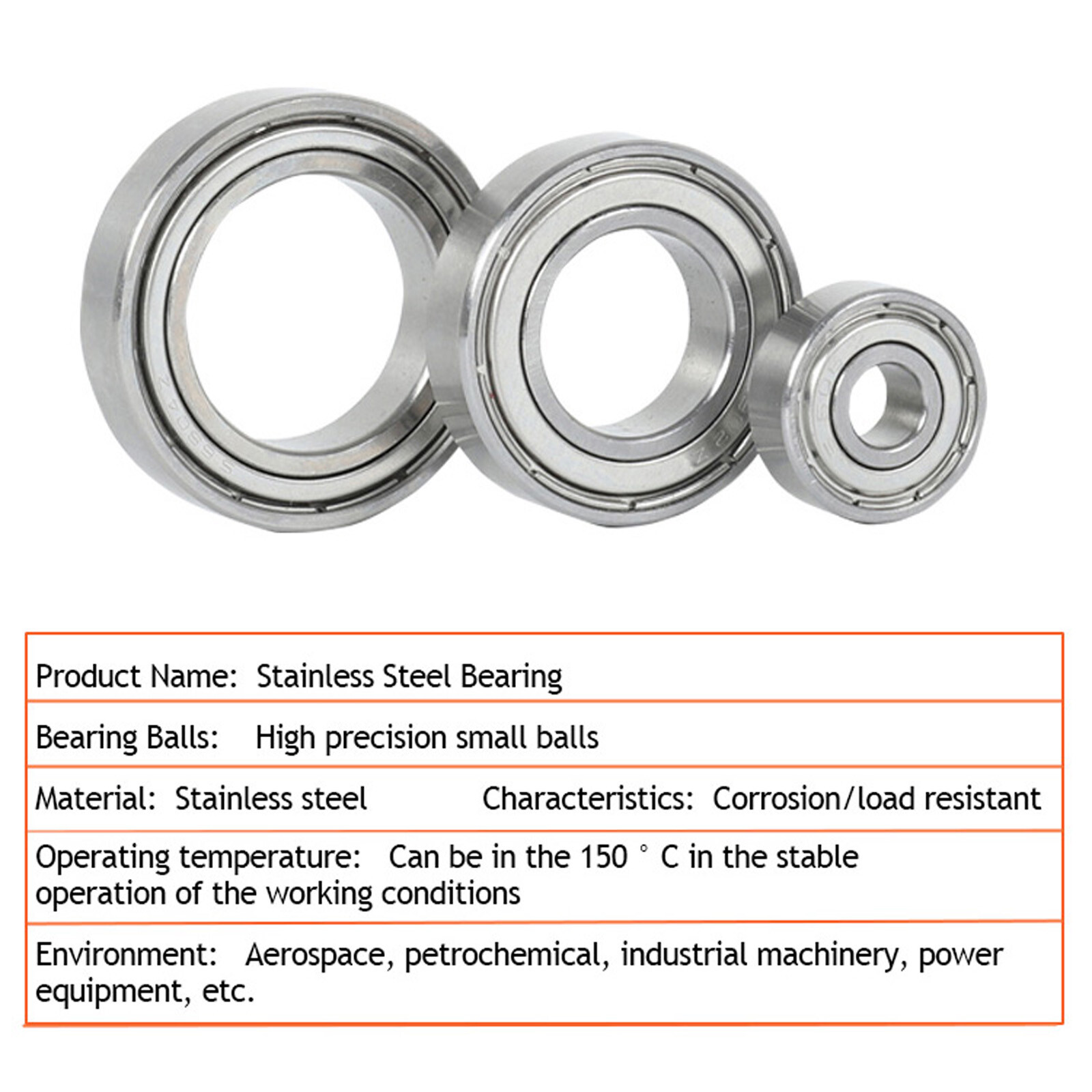 Stainless Steel 440/304 Deep Groove Ball Bearings 603ZZ – 6911ZZ Bore 3-70mm