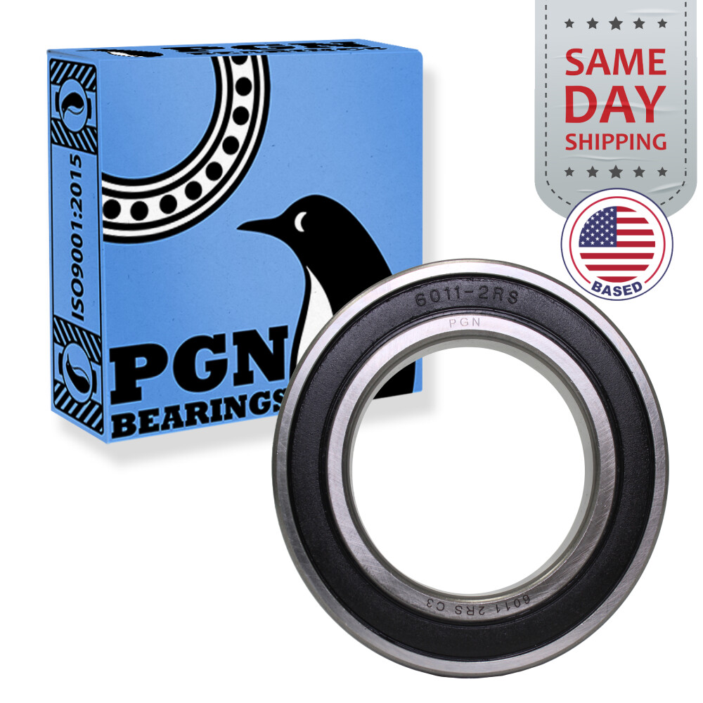 (50) 6011-2RS Premium Rubber Seal Ball Bearing C3 EMQ, 55x90x18, 6011 2RS 6011rs