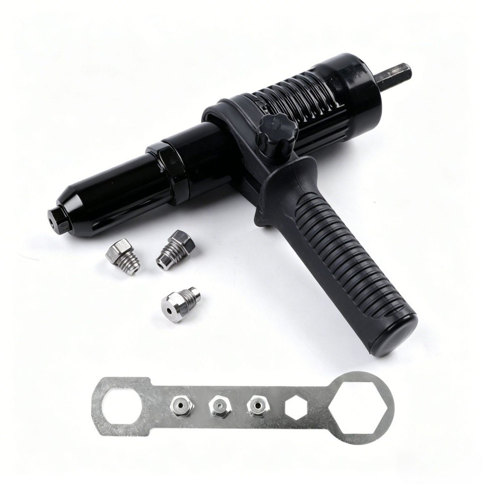 Rivet Tool Conversion Kit for Electric Drills Aluminum Alloy 14x3x0.8cm