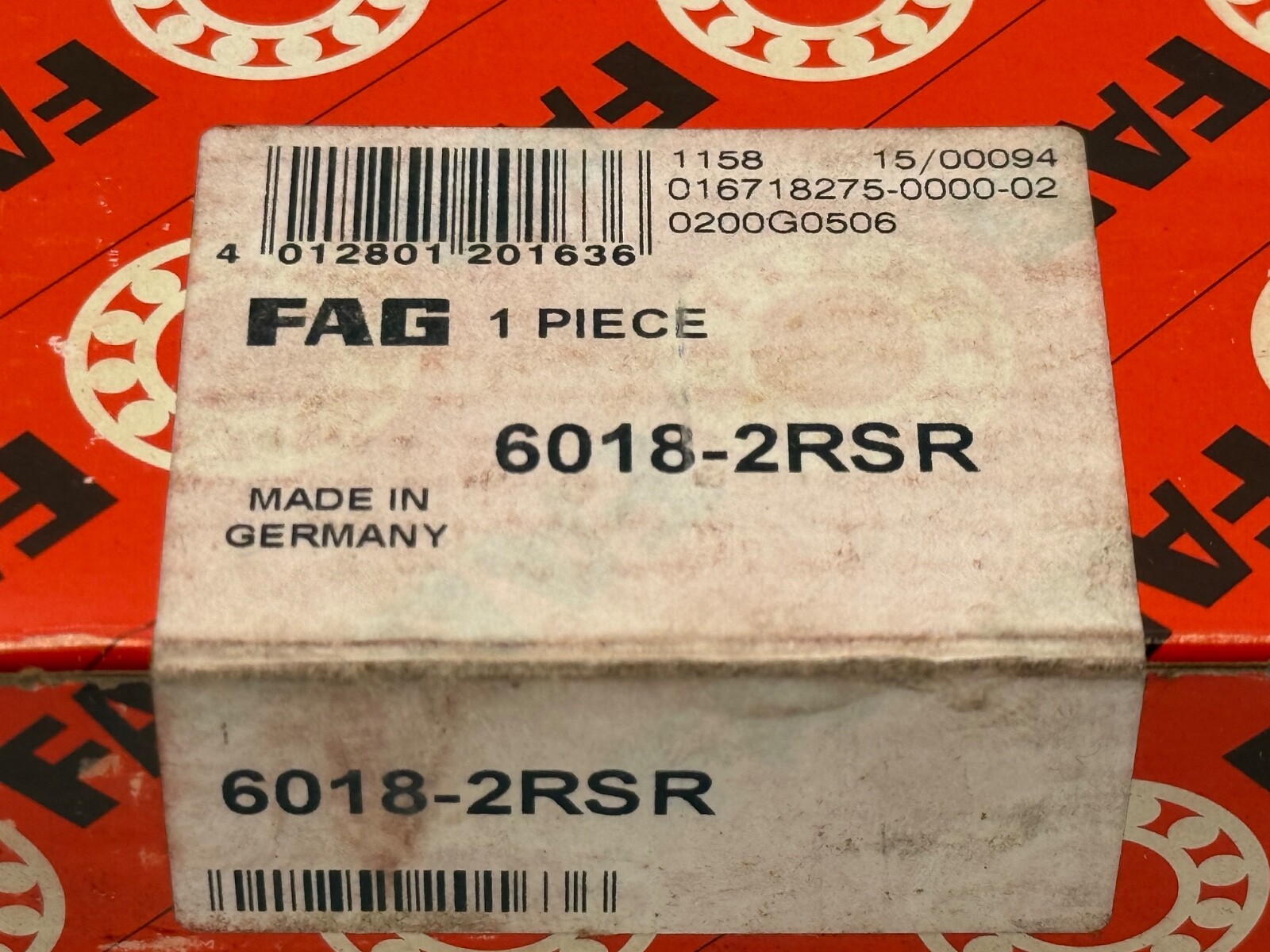 FAG 6018-2RSR Bearing Rubber Seals 60182RSR 6018RS 6018 2RS RS 2RS1 90x140x24 mm