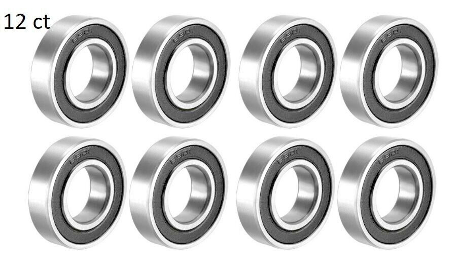 12pcs Deep Groove Ball Bearing 6900-2RS Double Sealed Carbon Steel 10mmx22mmx6mm