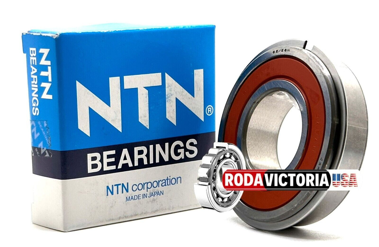 NTN JAPAN BALL BEARING, RUBBER SEALED + SNAP RING 28x58x16mm 62/28 2RS NR