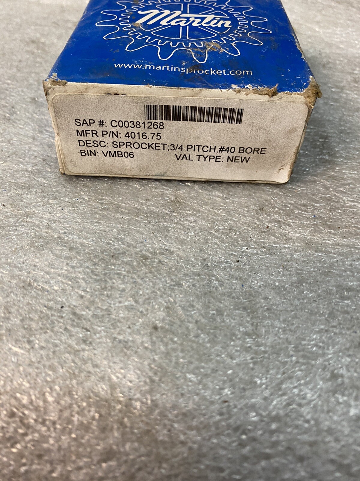 Martin 4016.75 Roller Chain Sprocket 16T #40 3/4 Bore Power Transmission Drive