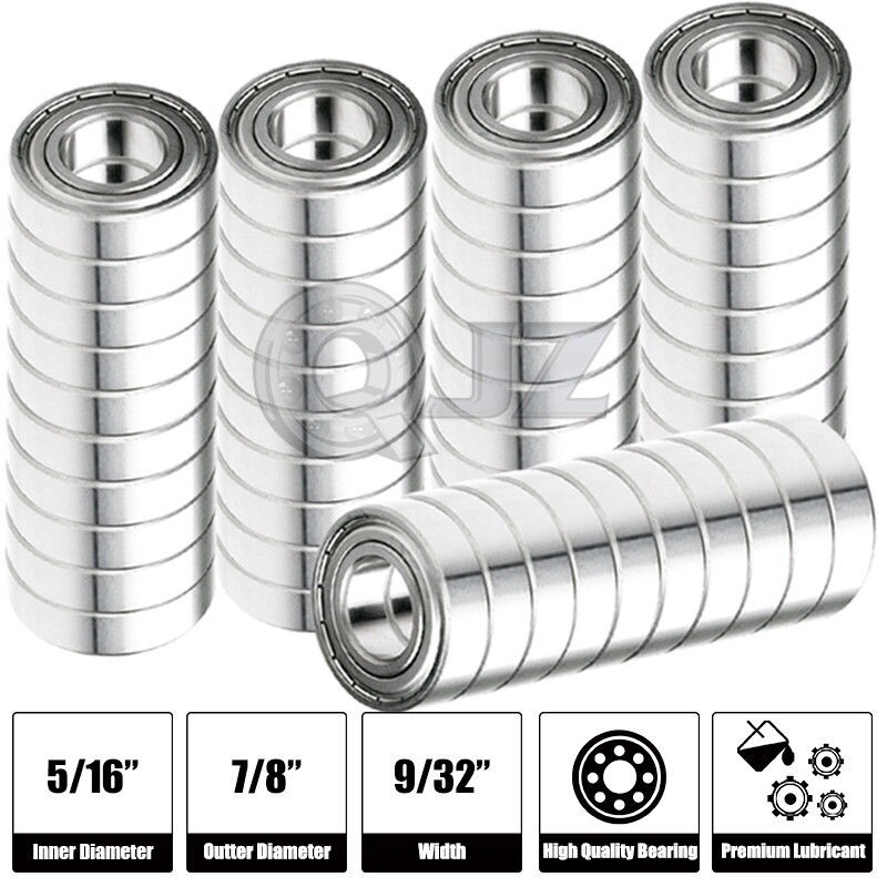 [Qty.50] 1604-ZZ Deep Groove Radial Bearing [0.375″ ID x 0.875″ OD x 0.343″ W]