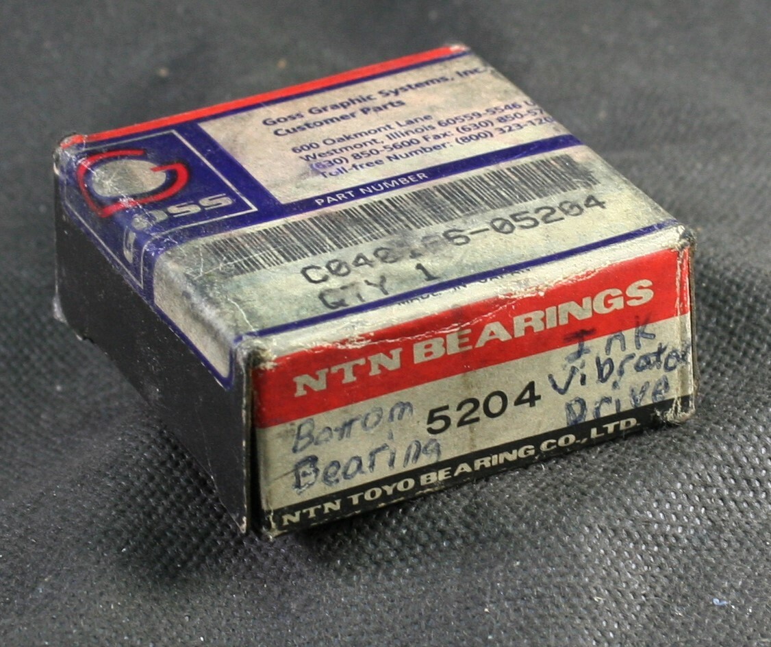 One (1) NTN 5204 Angular Contact Bearing 20 MM Bore Japan C040166-05204 NEW