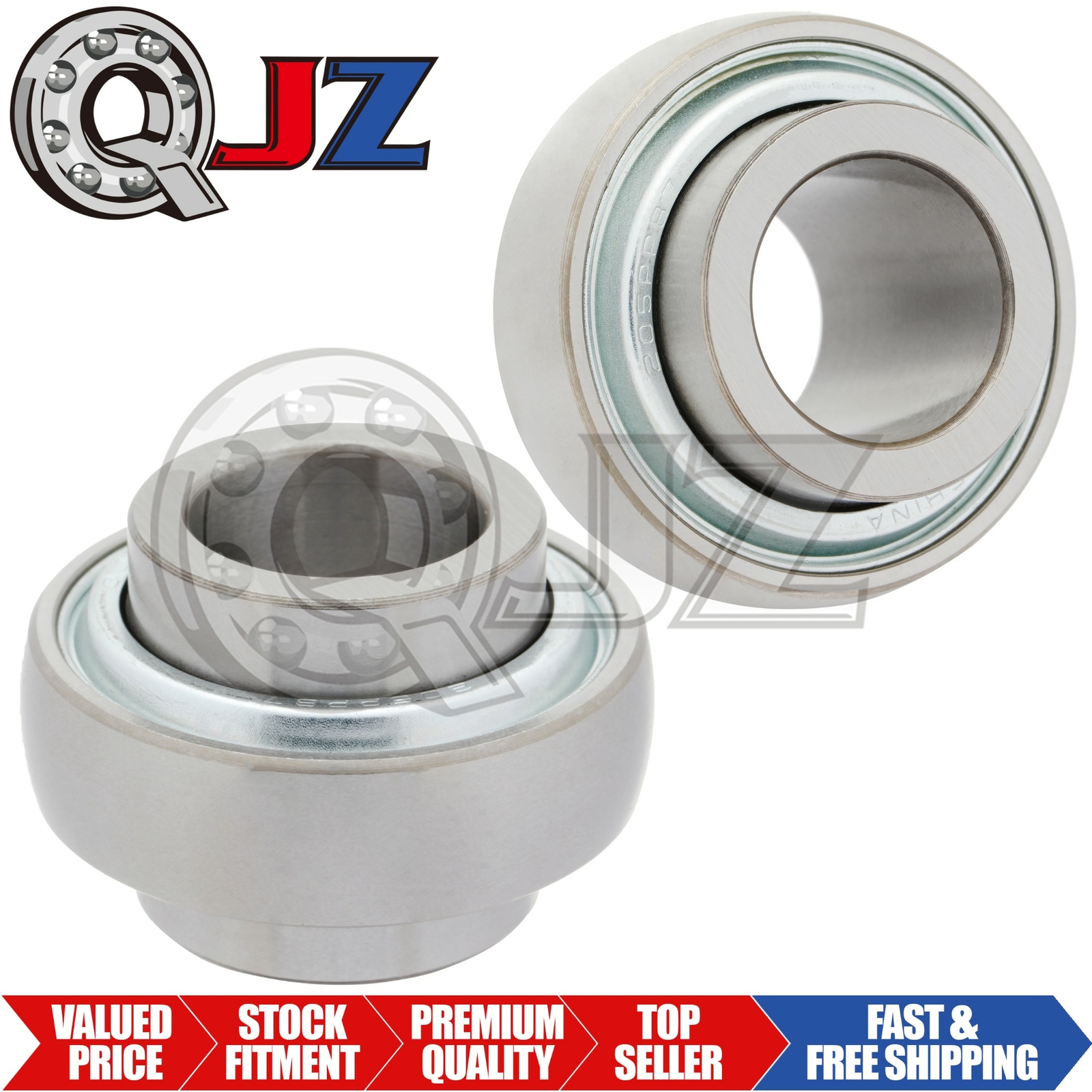 [2-Pack] 205PPB7 Agricultural Ball Bearing [0.9375″ Bore x 2.047″ OD x 1.375″ W]