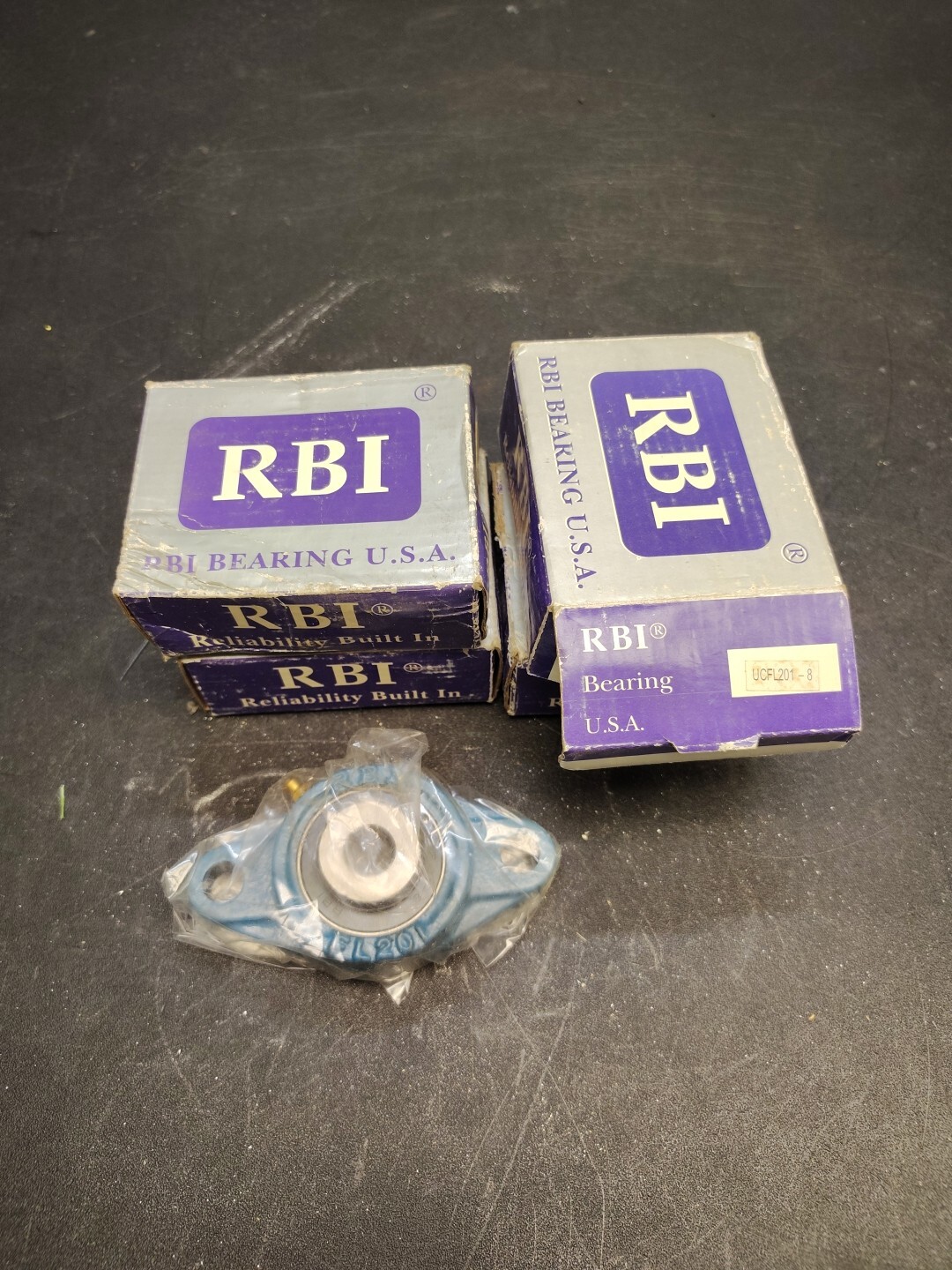 RBI RB TECH UCFL201-8 FLANGE MOUNT BEARING FL201 8 UC201-8 4 PACK QTY (4)