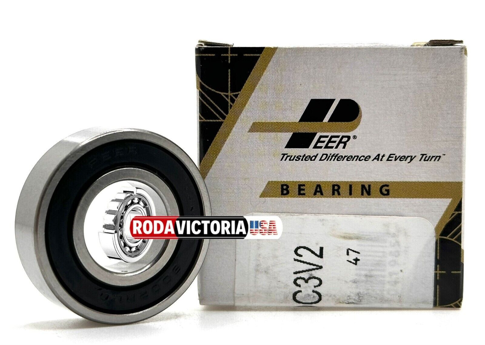 PEER 6002 2RS C3 DEEP GROOVE BALL BEARING, RUBBER SEALED 15x32x9mm