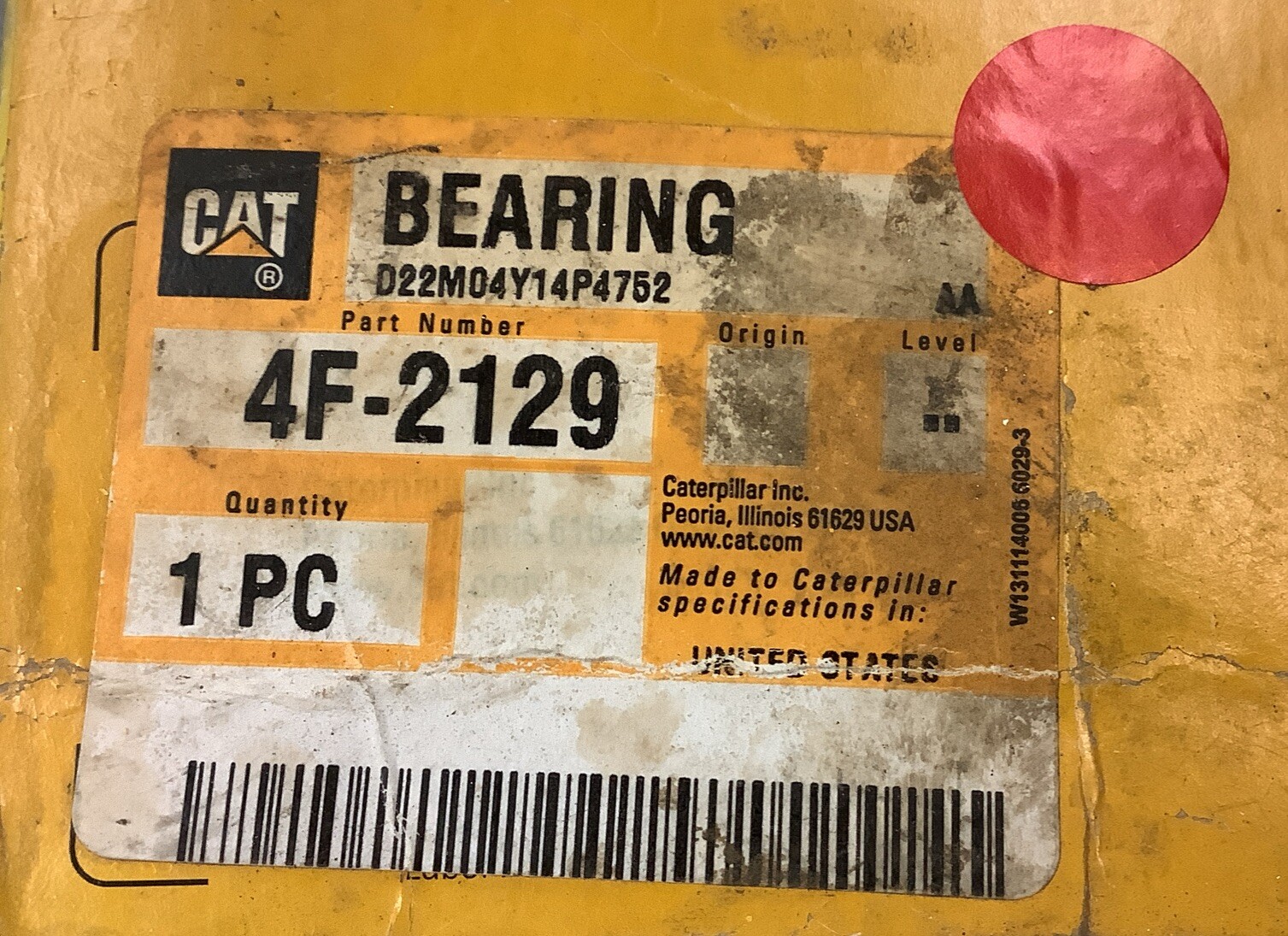 CAT 4F-2129 127mm Roller Ball Bearing for Tractor, Loader, GenSet See Desc (B464