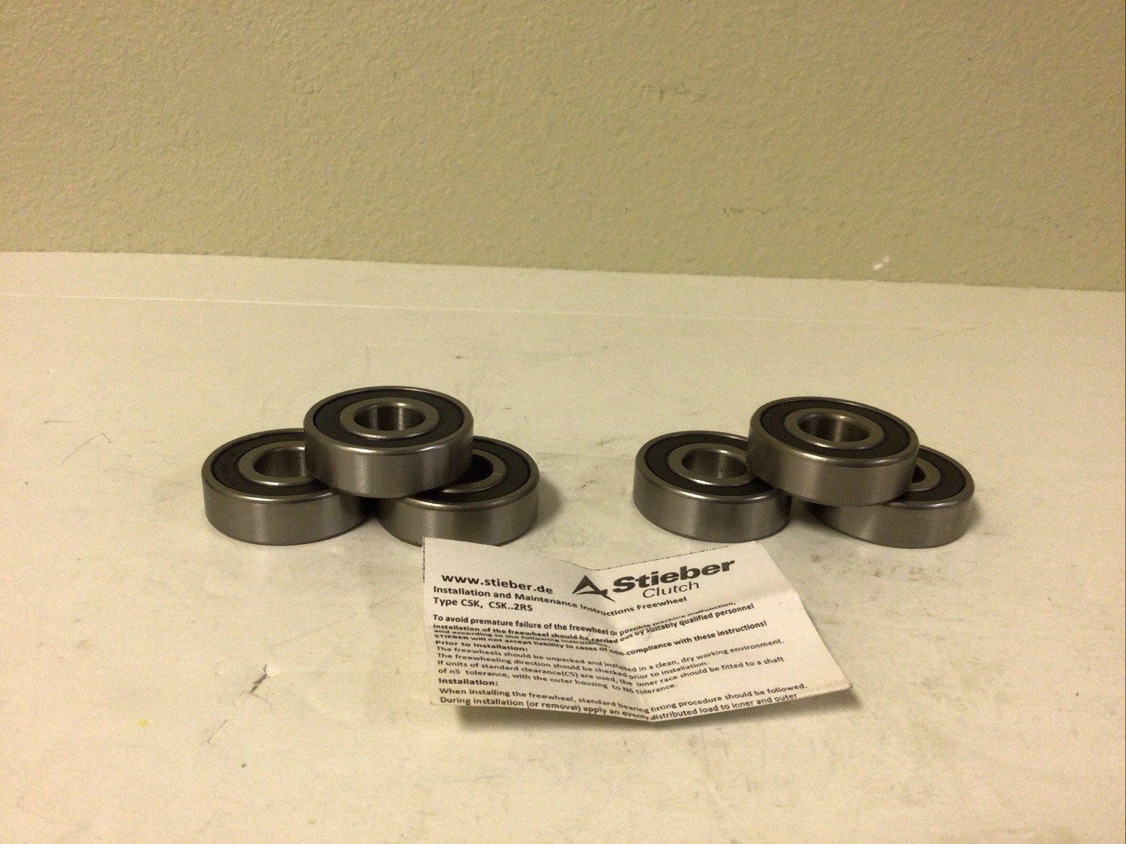 NEW, (LOT 6) STIEBER CLUTCH 6203-2RS RUBBER DOUBLE SEALED BALL BEARINGS