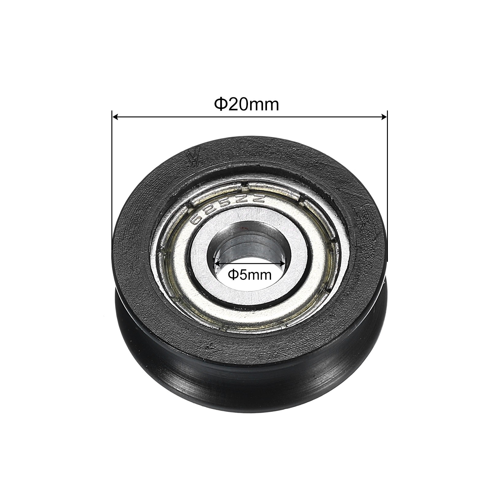 10pcs – U625ZZ Nylon Pulley U-Groove Ball Bearing 5x20x7mm U Groove Roller Wheel