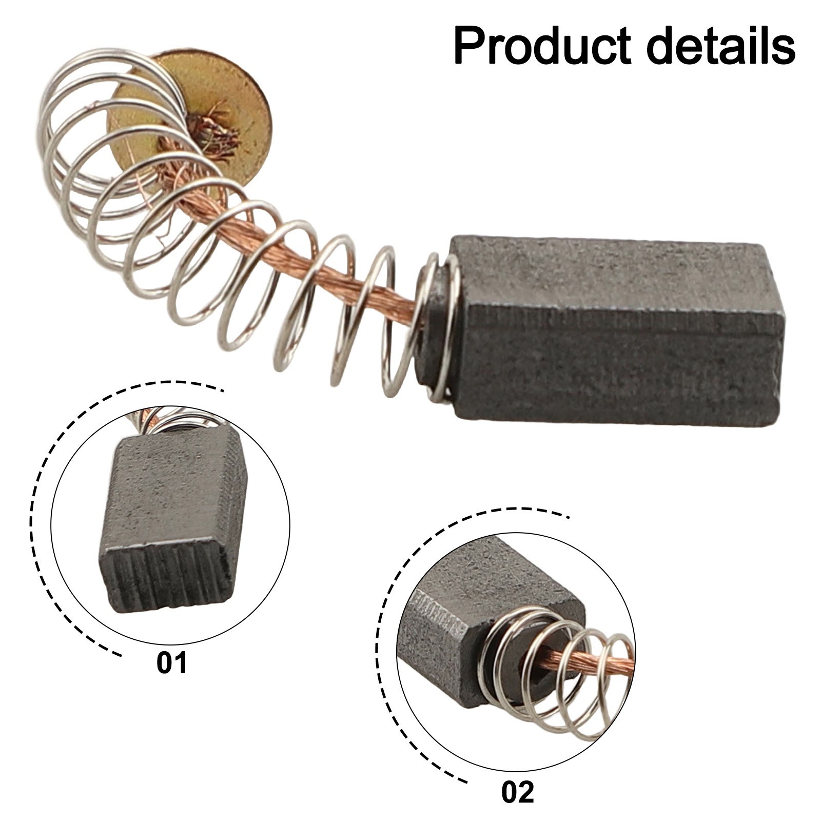 Angle Grinder Replacement Parts Motor Brushes Size 12 x 8 mm Pack of Two