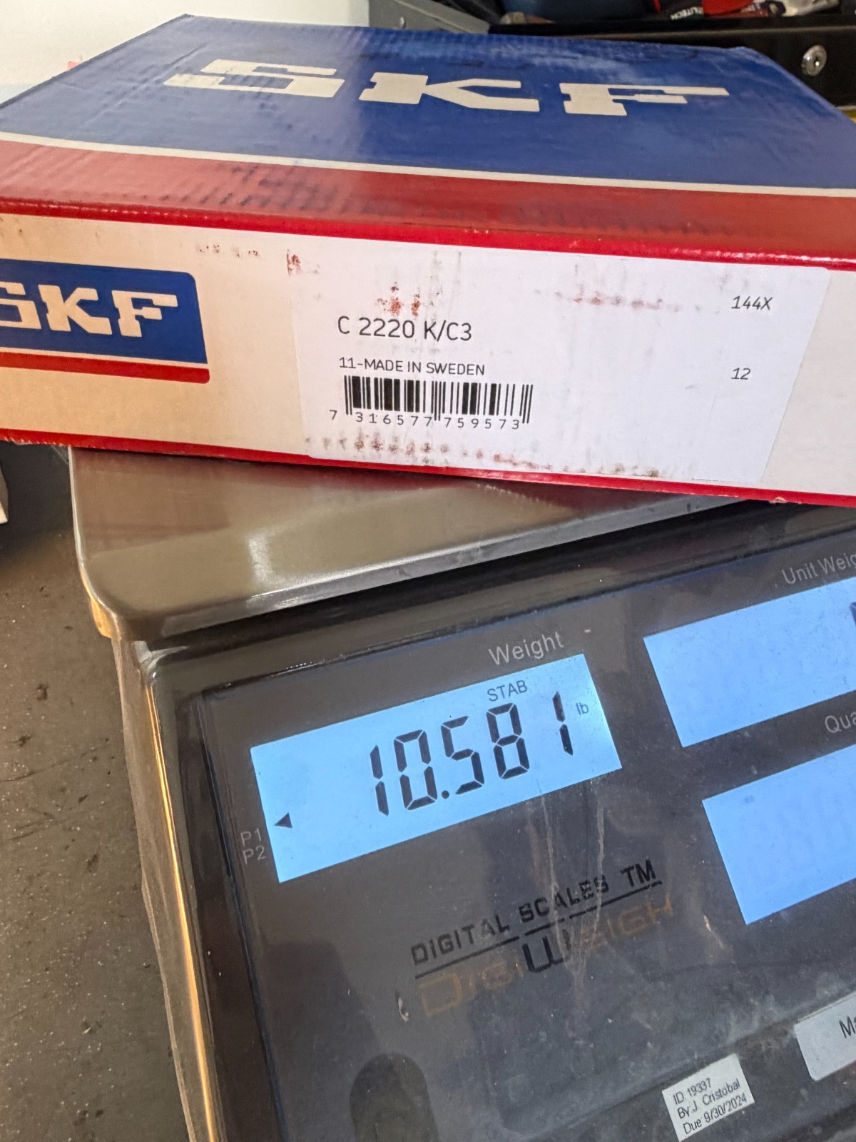 SKF Explorer C 2220K/C3 CARB toroidal roller bearing, 100mm bore, New, FREE SHIP
