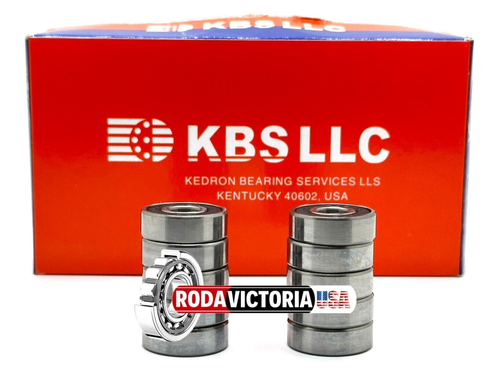 KBS QTY. 10 PCS 608-2RS DEEP GROOVE BALL BEARING, RUBBER SEALED 8x22x7mm