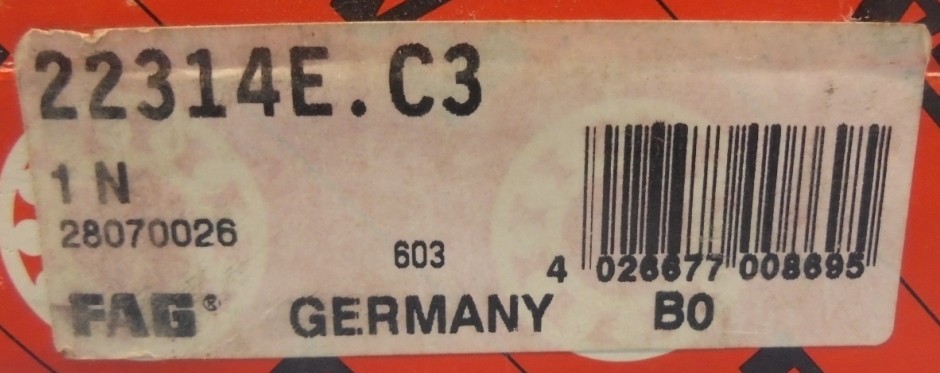 FAG 22314E.C3 SPHERICAL ROLLER BEARING