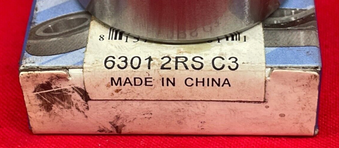 RELIAMARK DEEP GROOVE BALL BEARING 6301 2RS C3 12MM X 37MM X 12MM * LOT OF 2 *