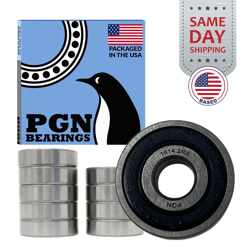 PGN (10 Pack) 1614-2RS Bearing – Lubricated Chrome Steel Sealed Ball Bearing