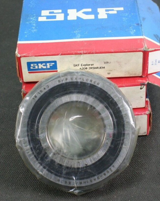 One (1) SKF 6208 2RSNRJEM C3 GJN Deep Groove Bearing 40 MM ID USA NEW