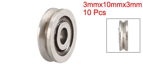 10pcs V623 V-Groove Guide Pulley Rail Ball Bearings Carbon Steel Miniature