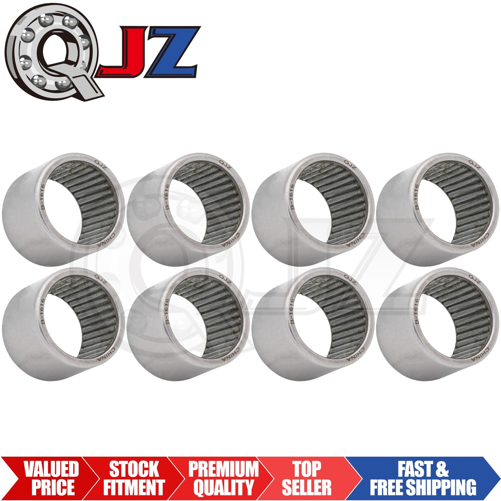 [Qty.8] New B1616 Drawn Cup Needle Roller Bearing Unit [1″ID x 1.25″OD x 1″W]