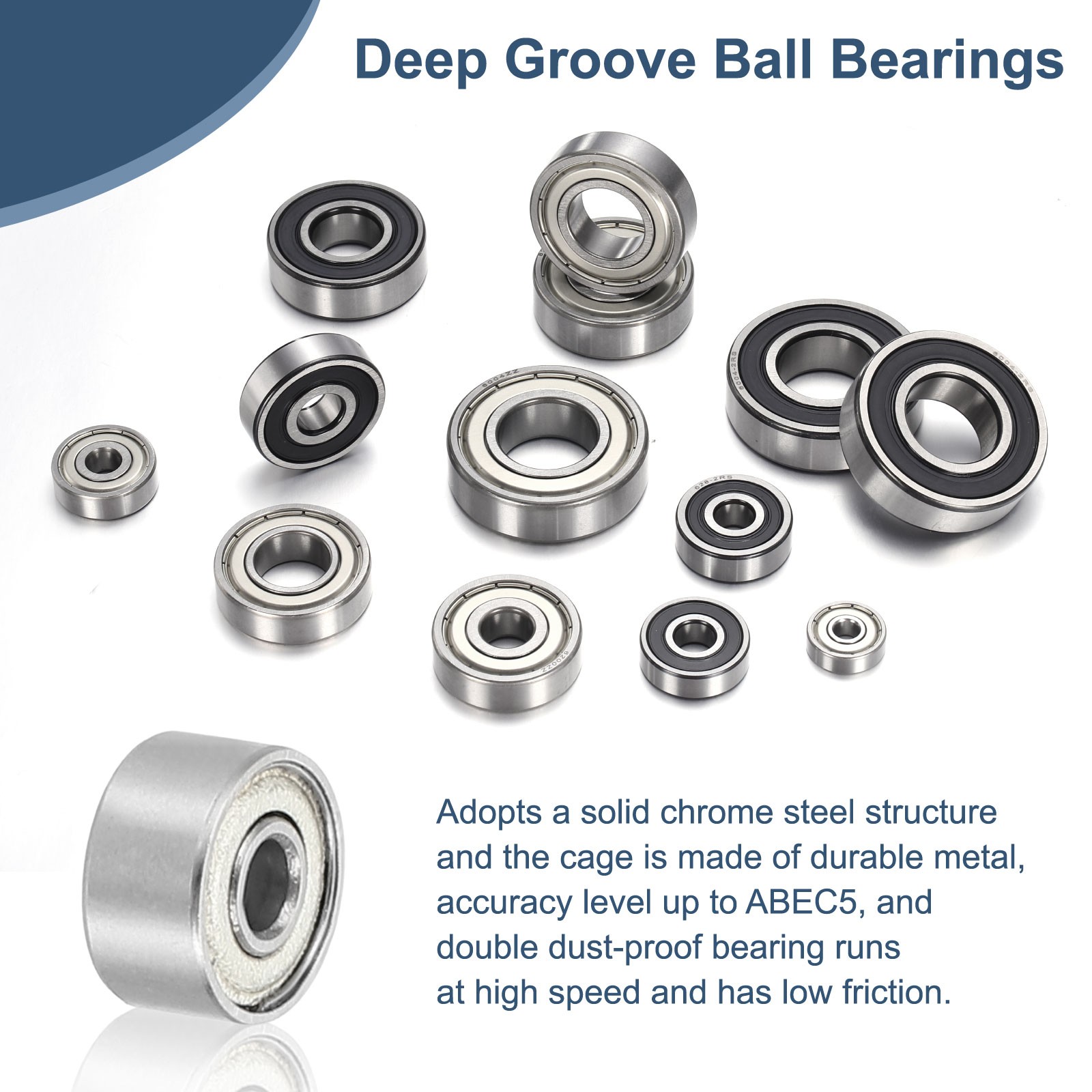 8 Pack 1.8 x 6 x 3mm 692ZZ Deep Groove Ball Bearings, ABEC5