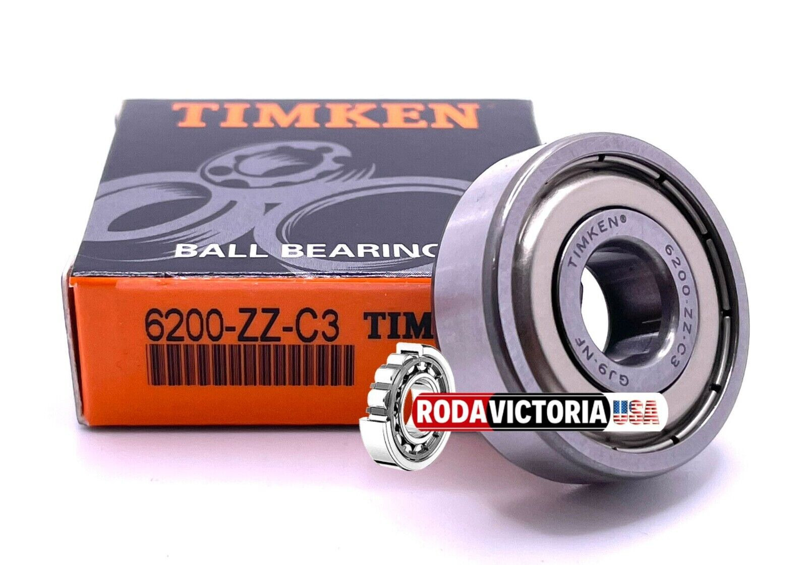 TIMKEN 6200 ZZ C3 DEEP GROOVE BALL BEARING, METAL SHIELDED 10x30x9mm