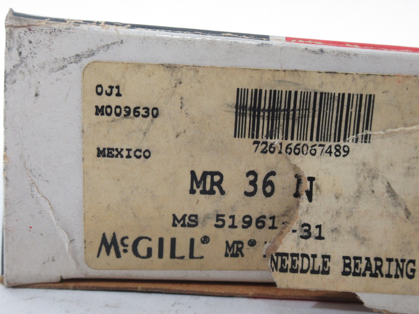 McGill MR-36-N Needle Roller Bearing 3″OD 1.750″ID 1.510″W *DMG Box* NEW