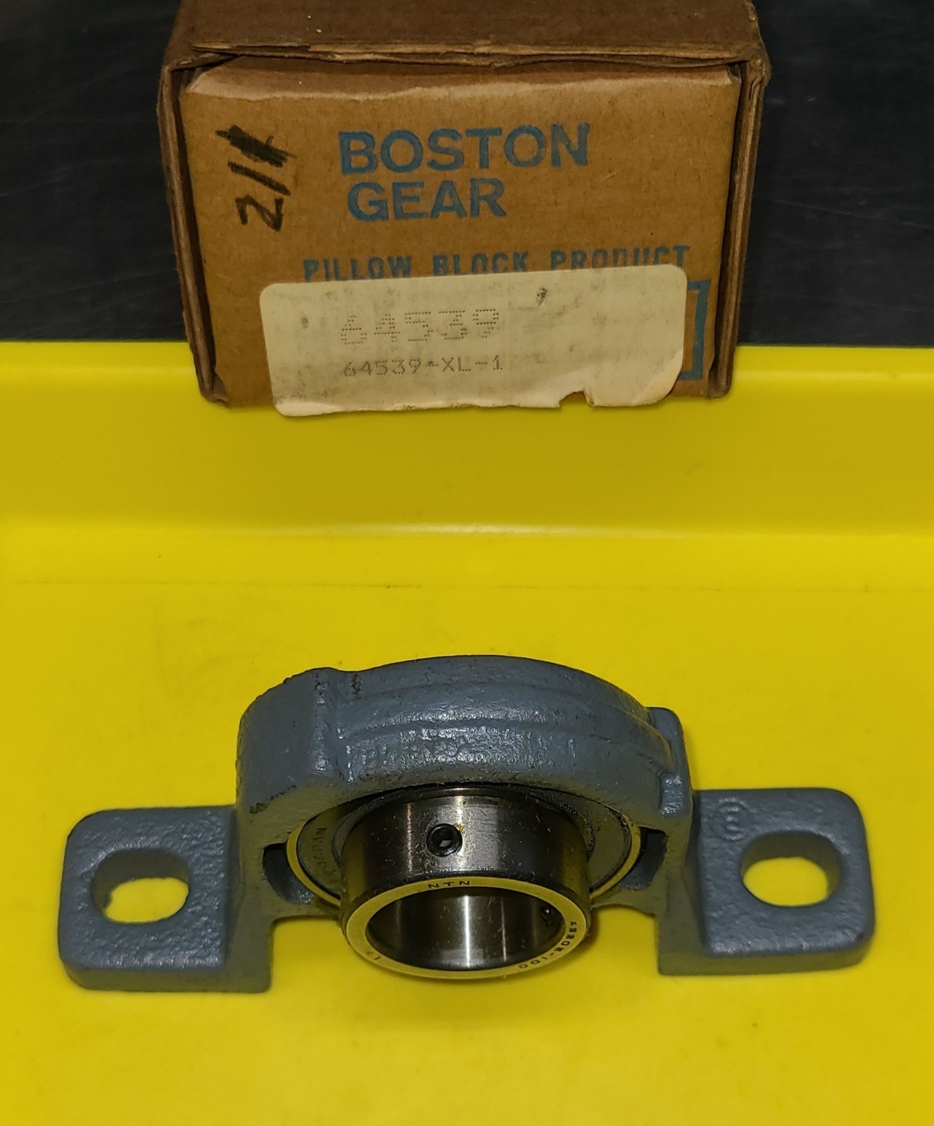 Boston Gear 64539-XL-1 Pillow Block Ball Bearing Unit, 2-Bolt Base, 1 in Bore