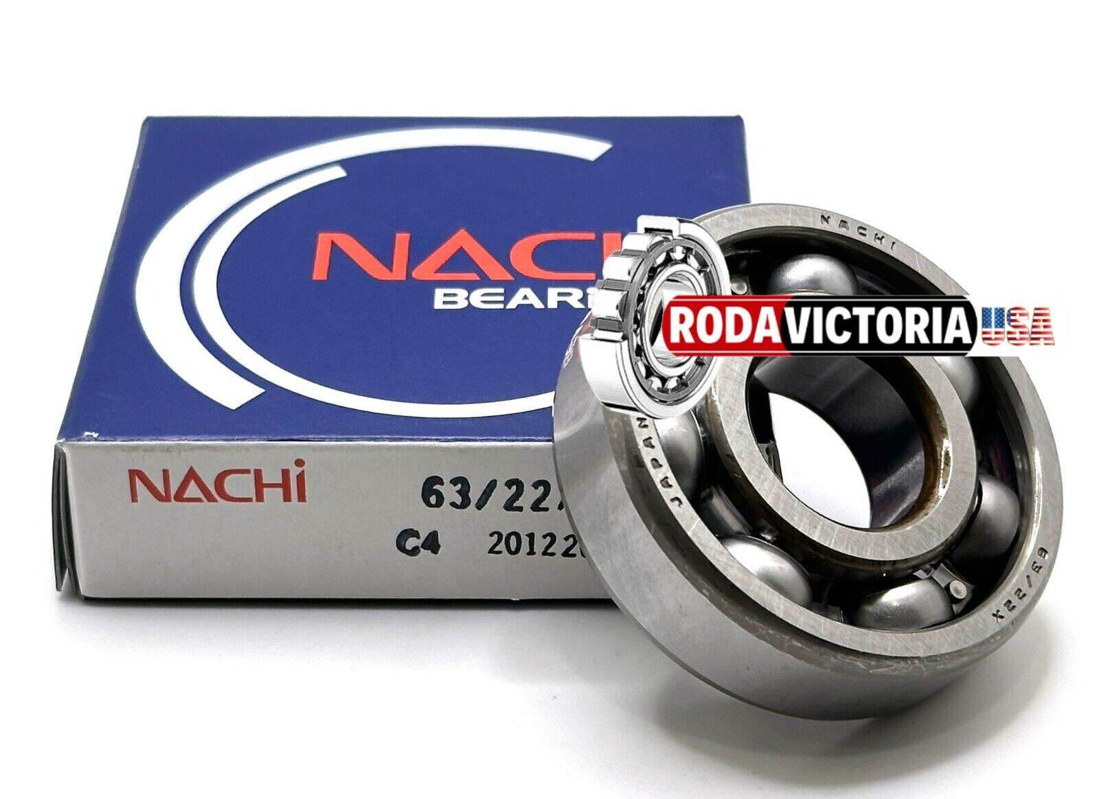 NACHI JAPAN 63/22 C4 BALL BEARING, OPEN TYPE, NO SEALS 22x56x16mm