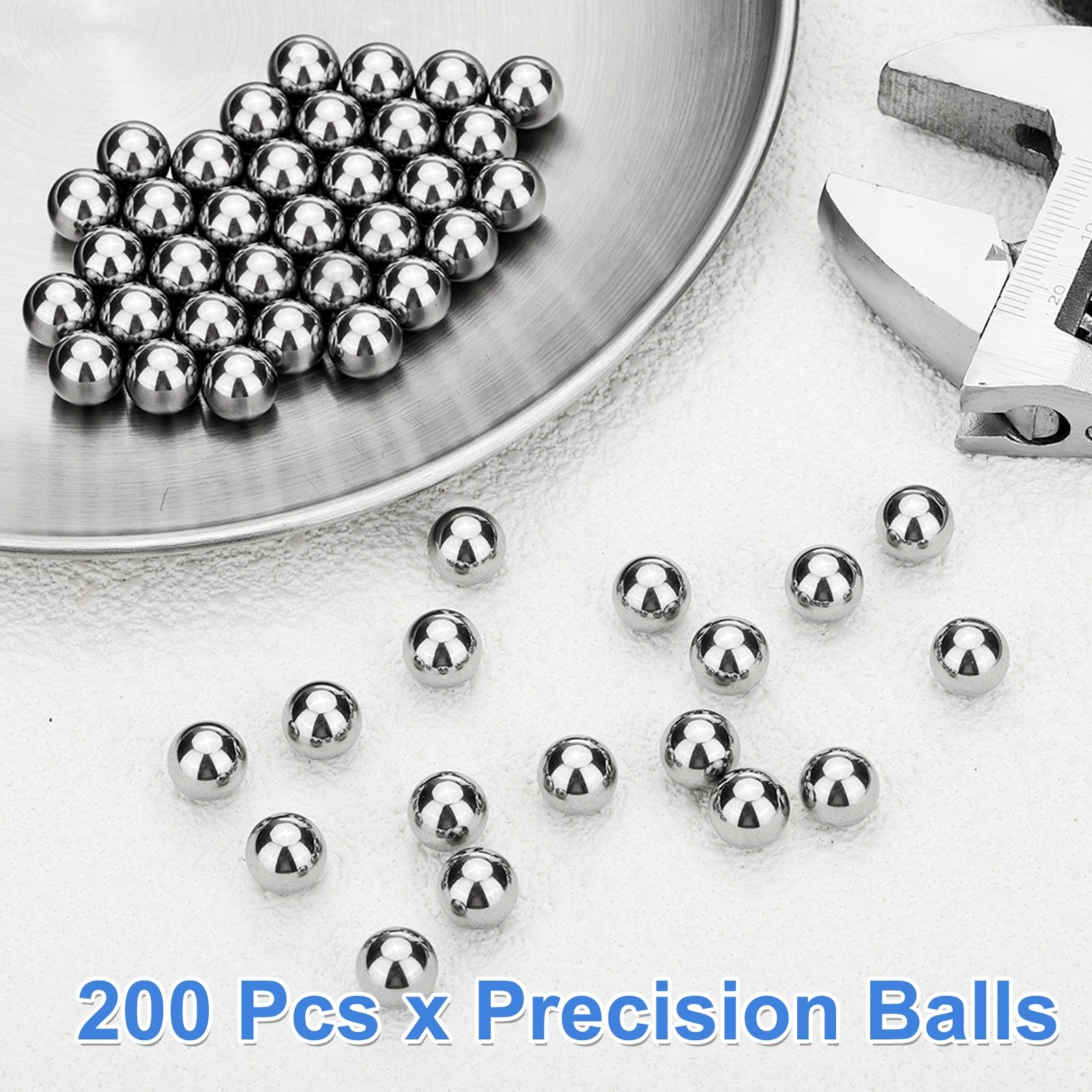 200Pcs Bearing Balls, 8.5mm Diameter 304 Stainless Steel G200 Precision Ball