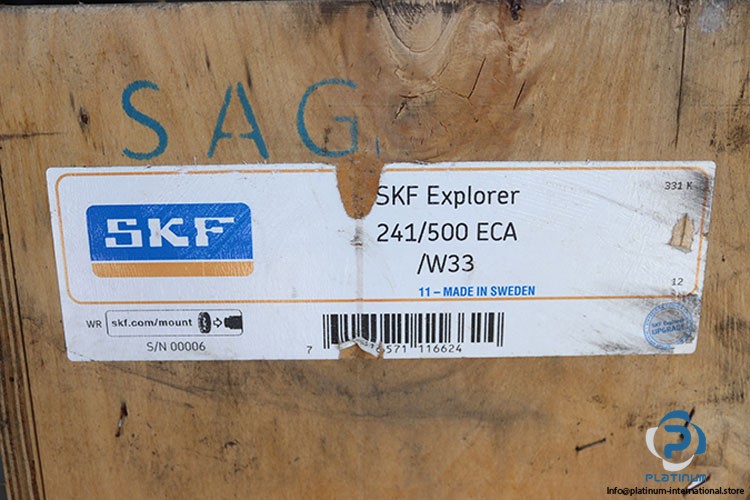 SKF 241/500 ECA/W33 SPHERICAL ROLLER BEARING_530 mm bore_380 RPM_W33_Brass cage