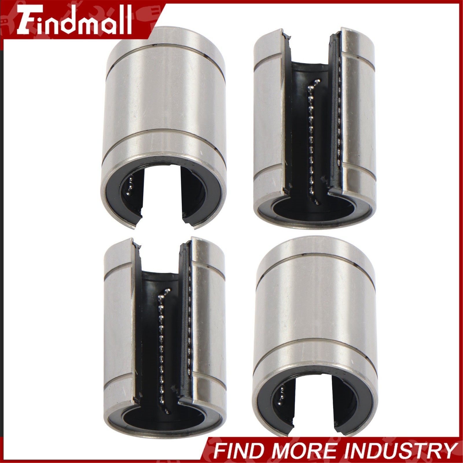 Findmall 4pcs LM30UUOP Open Linear Ball Bearings 30x45x64mm CNC