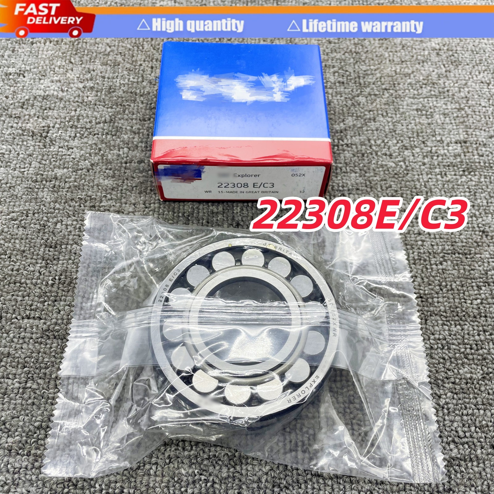Spherical Roller Bearing 22308 E/C3 – 40 mm ID, 90 mm OD, 33 mm Width