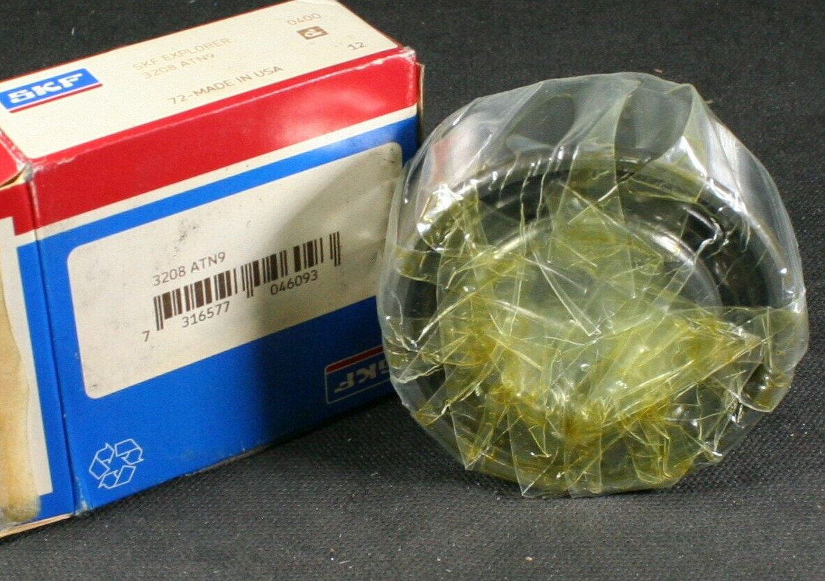 One (1) SKF 3208 ATN9 Double Row Angular Contact Bearing 40MM ID USA NEW