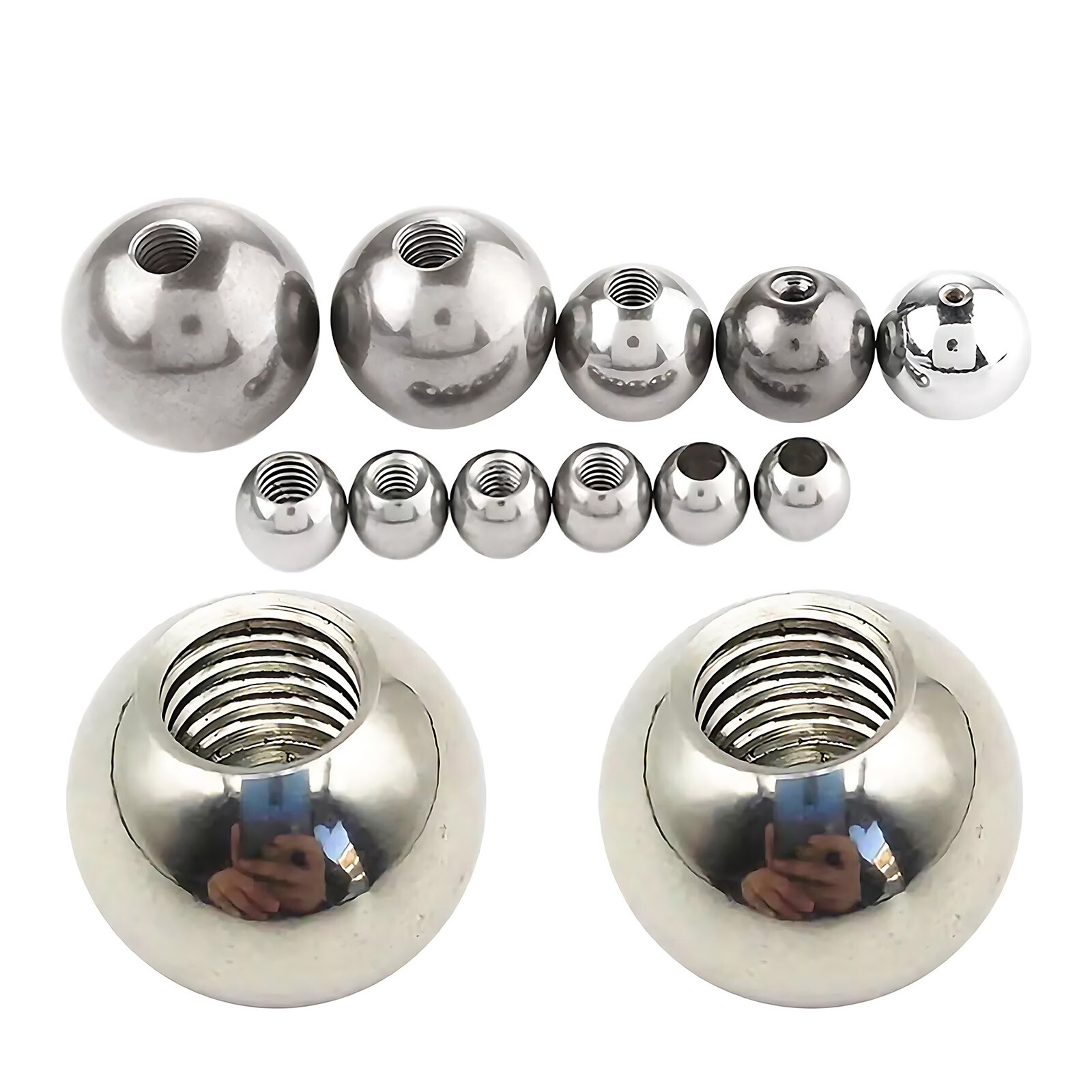 Stainless Steel Ball Bearing with Half Thread Ø 5-60mm Blind Hole Ball Knob Nuts
