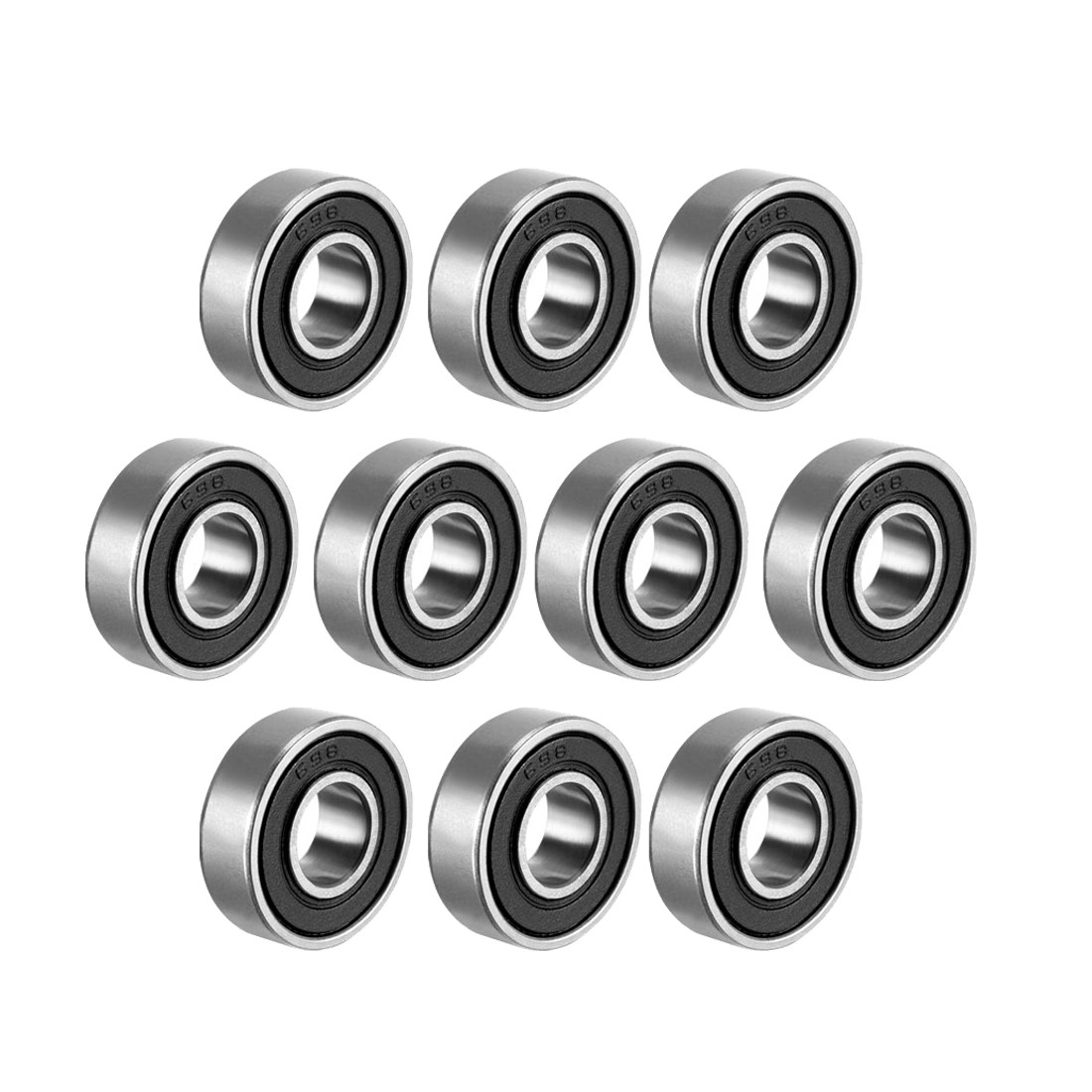 10pcs 698-2RS Deep Groove Ball Bearing Double Sealed 8mmx19mmx6mm Carbon Steel