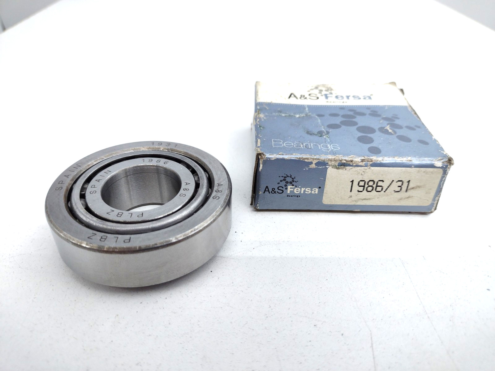 *** A&S Fersa 1986 / 1931 PLBZ Cone and Cup Tapered Roller Bearing 25.4 mm Bore