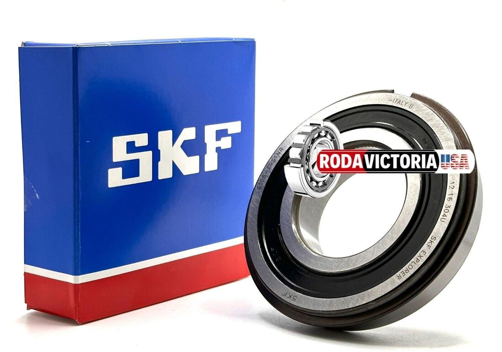 SKF 6208 2RS NR BALL BEARING, RUBBER SEALED + SNAP RING 40x80x18mm