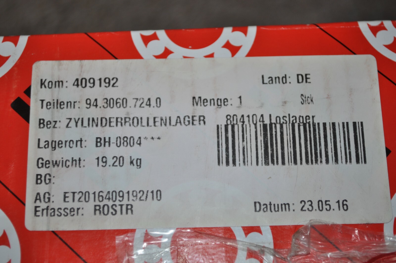 NEW FAG Replacement Main Bearing Set for BRUDERER BSTA-500 250mm OD / 140mm ID