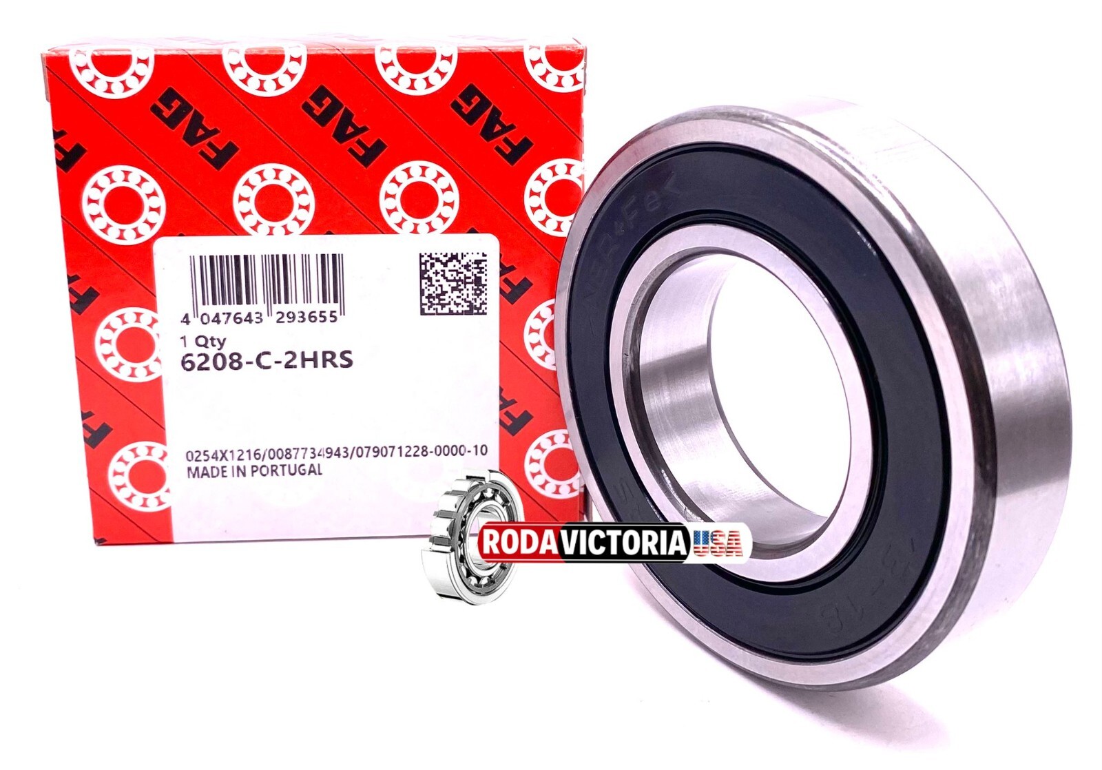 FAG 6208 2RS C3 DEEP GROOVE BALL BEARING, RUBBER SEALED 40x80x18mm