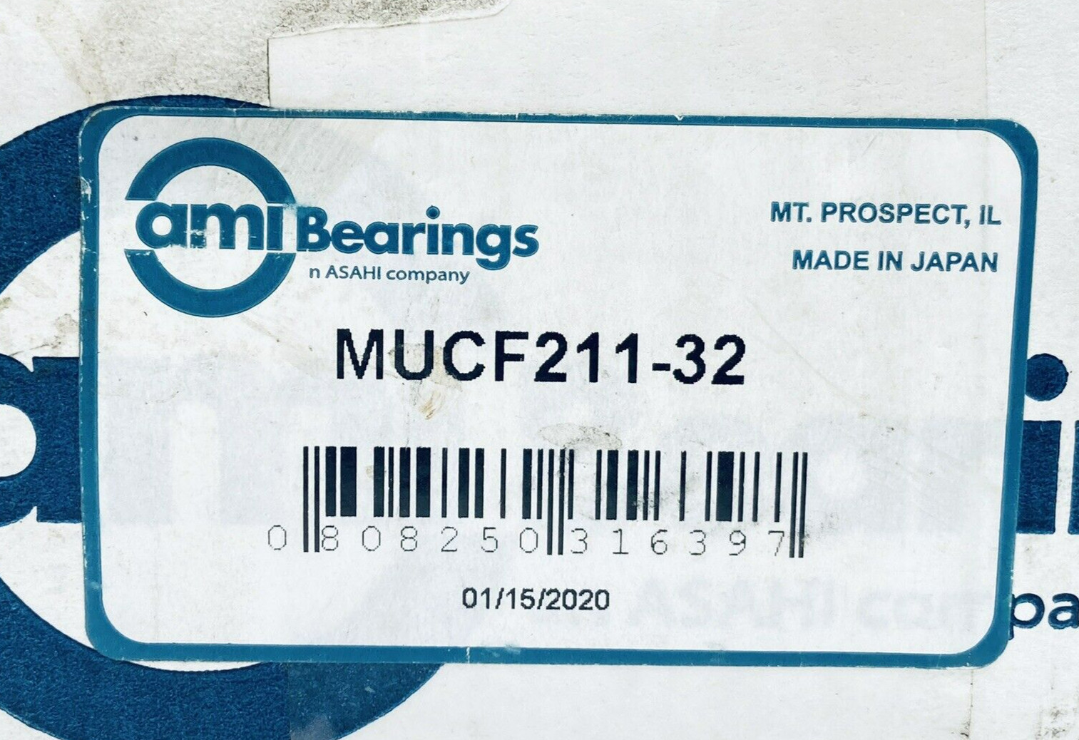 AMI ASAHI MUCF211-32 BEARING 4-BOLT FLANGE UNIT 2″-BORE STAINLESS STEEL